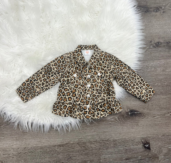 Embroidered Leopard Mini Jean Jacket