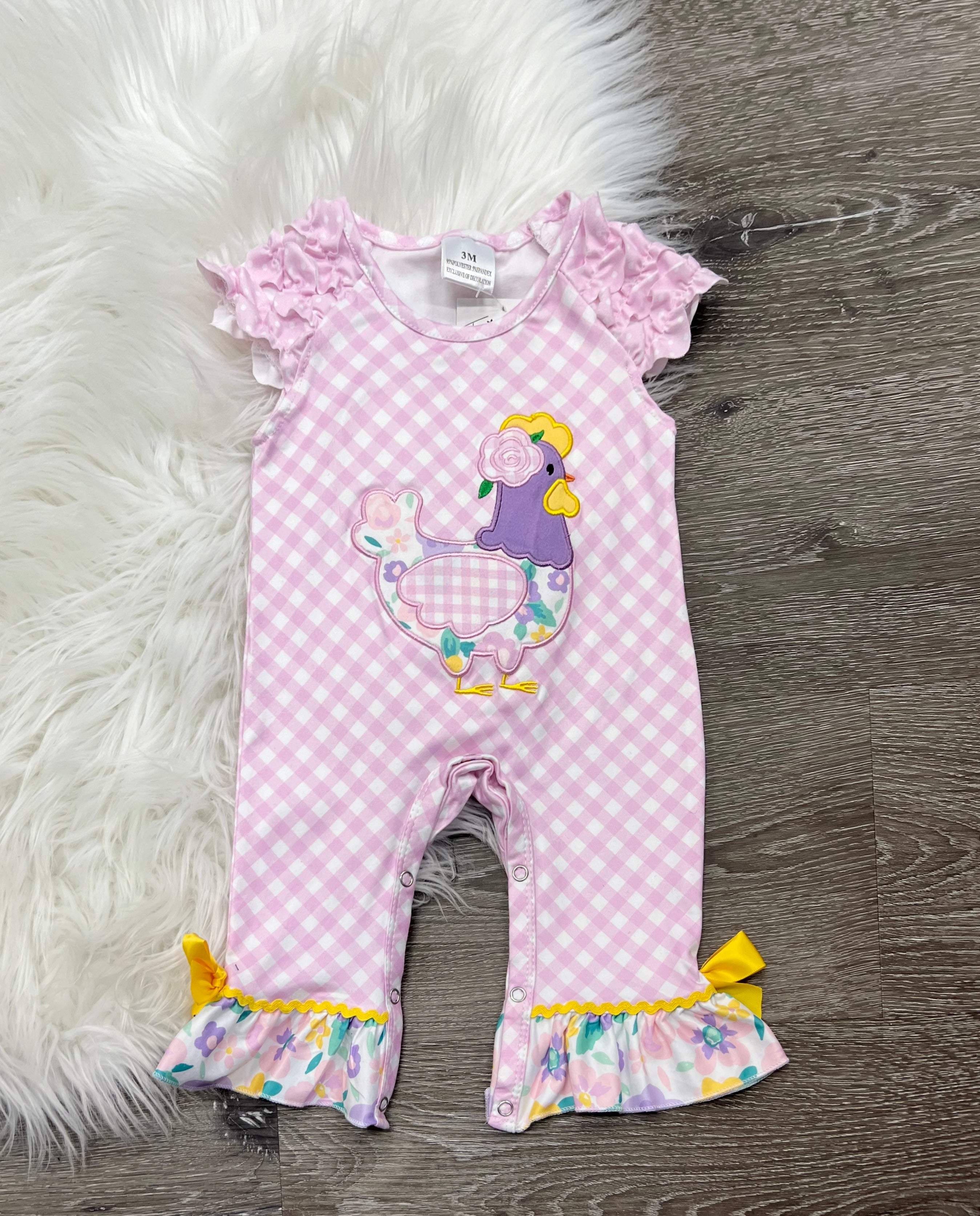 Pink Chicken Romper