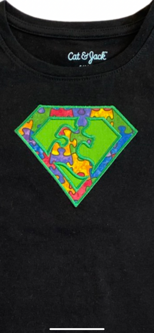 Embroidered Superhero Puzzle T