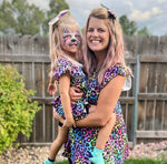 Rainbow Leopard Ruffle Dress