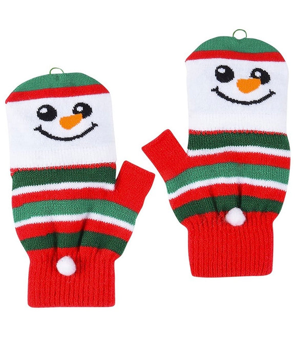 Snowman Fingerless Gloves