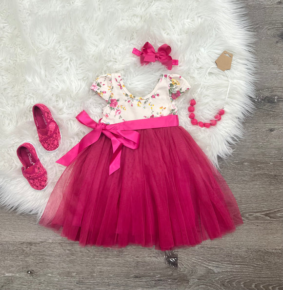 Magenta Spring Tulle Dress