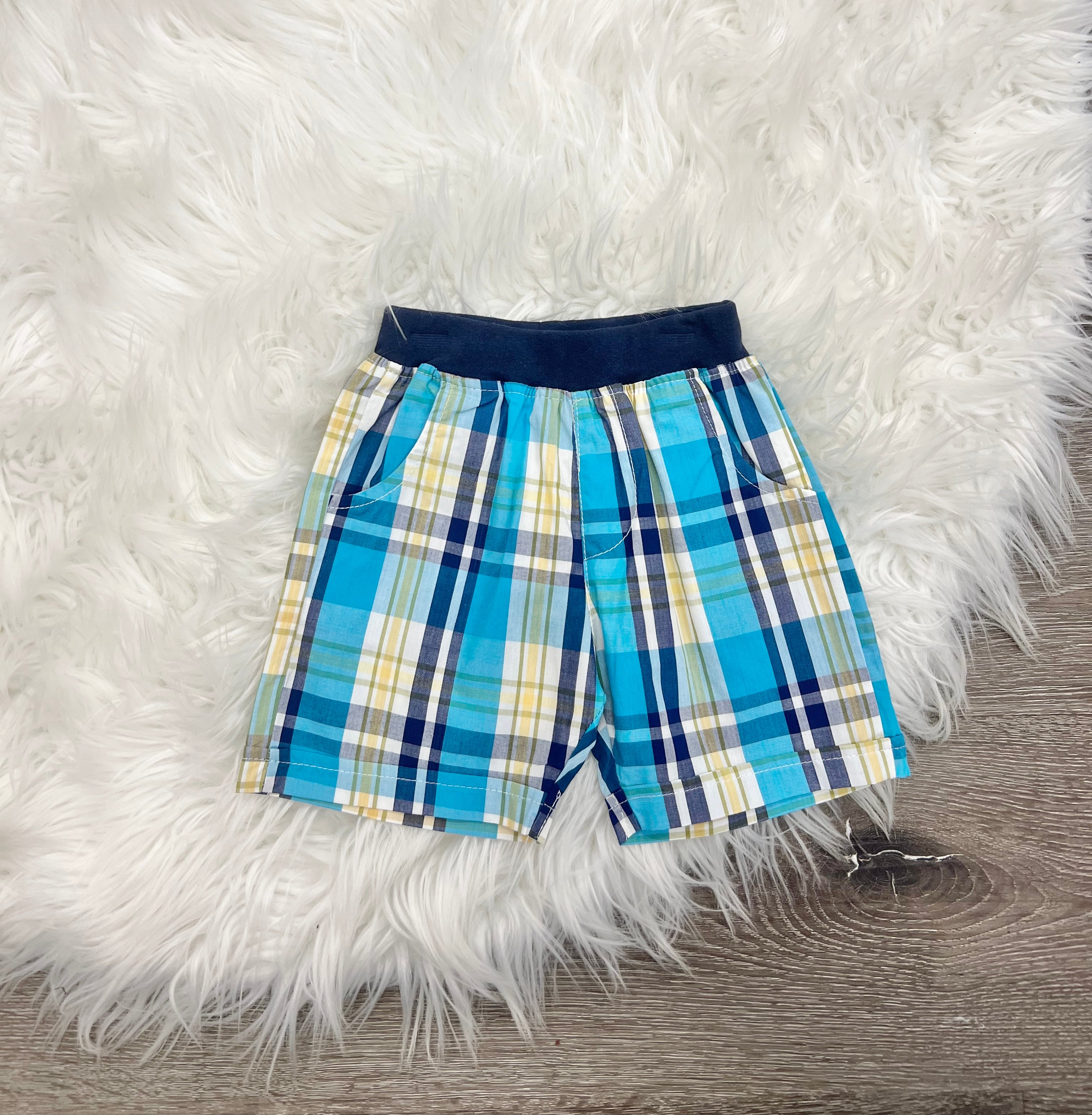 Teal Plaid Shorts