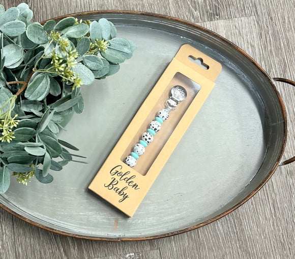 Golden Baby Pacifier Clip