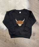 Embroidered Highland Cow Sweatshirt-3