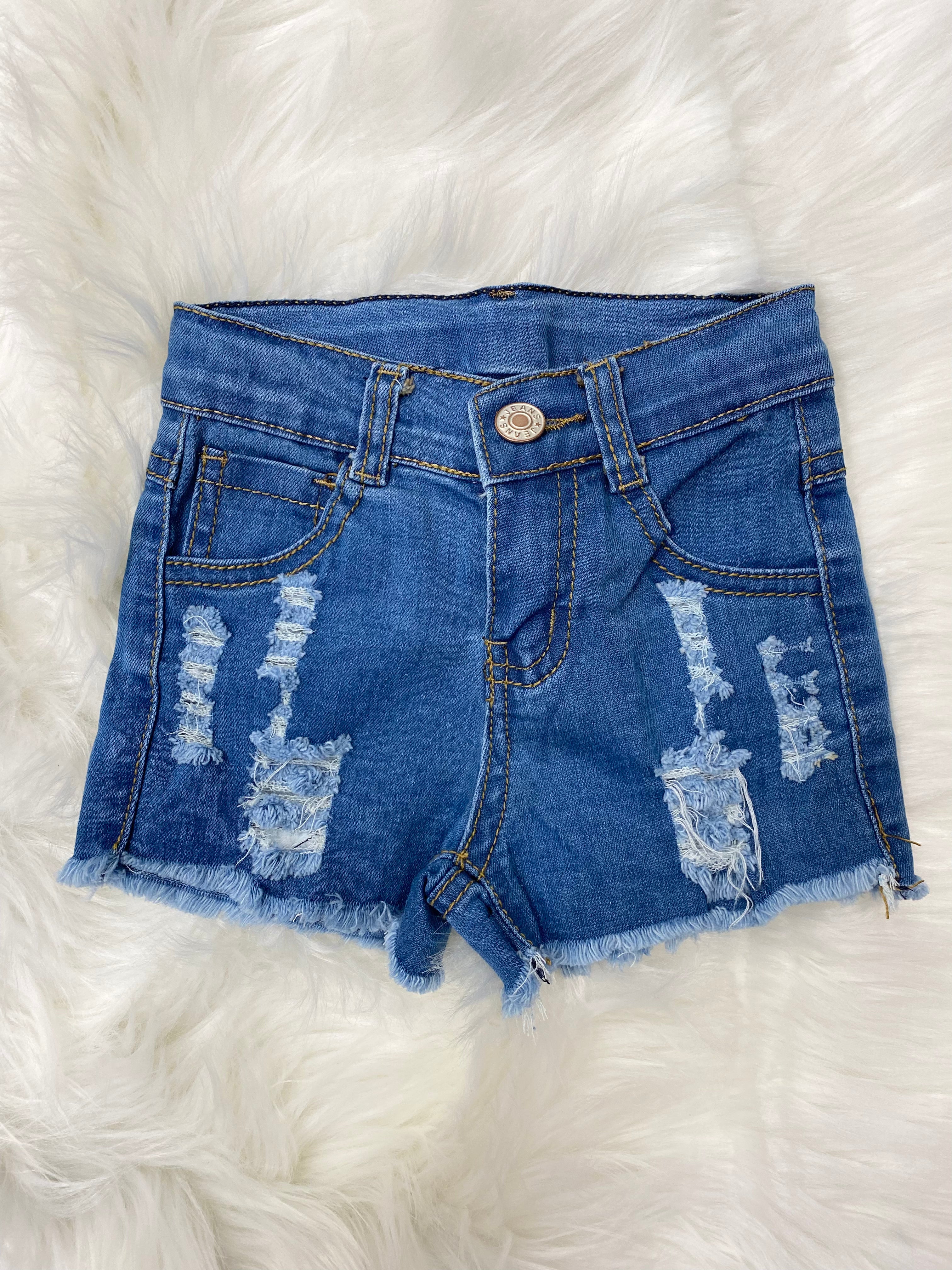 Buy blue-denim Distressed Stretch Denim