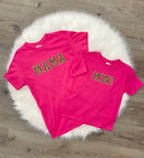 Embroidered Mom & Me Pink W/Leopard T’s-1