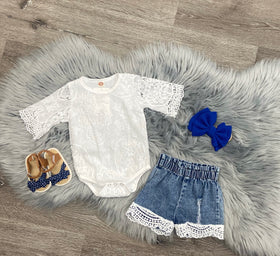 Denim & Lace Set