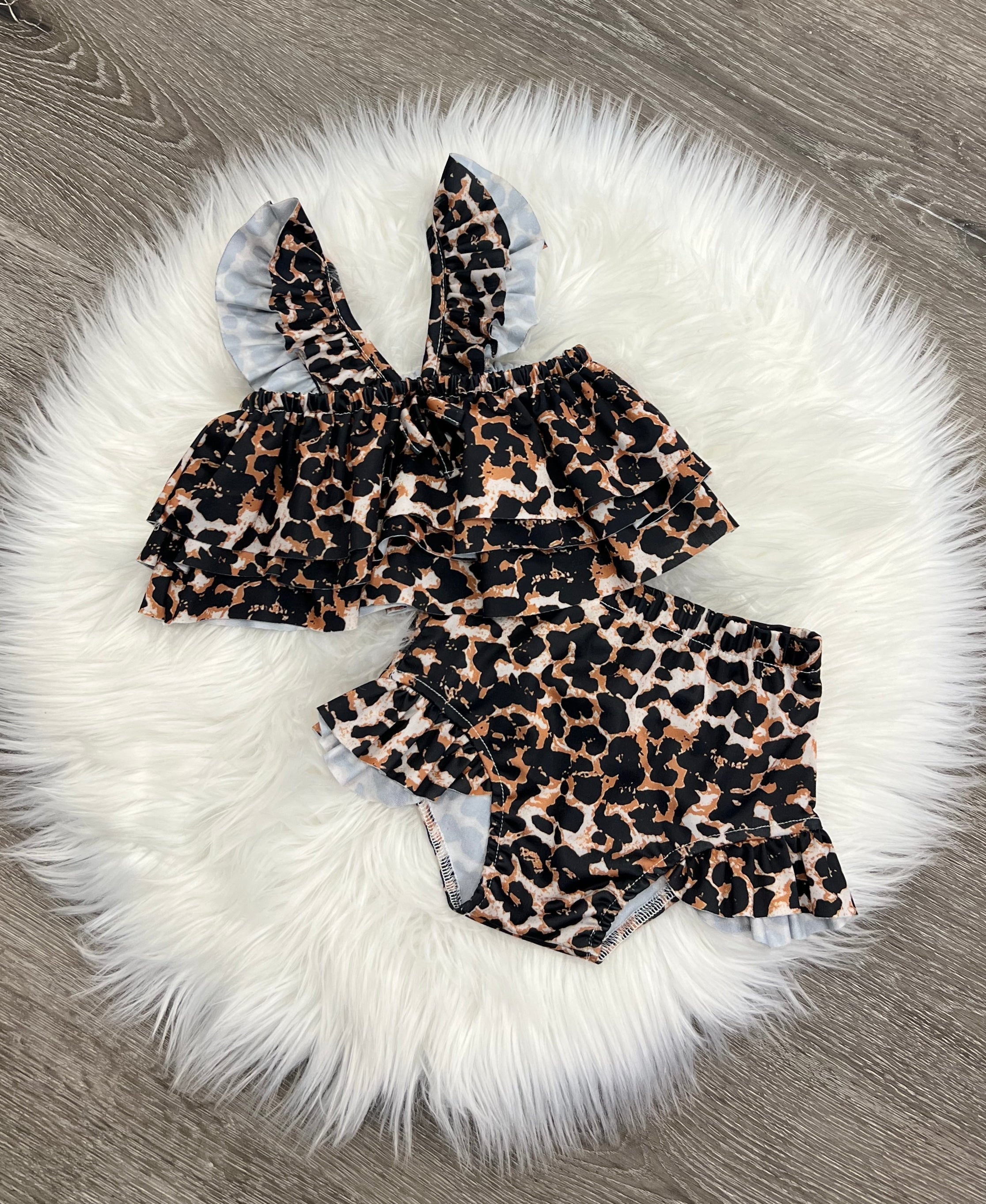 Leopard Twirl Swim Suit