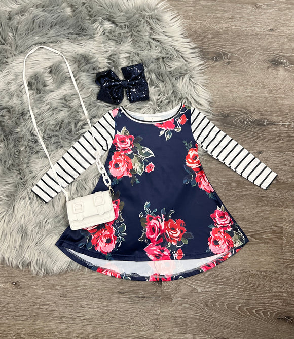 Navy Floral Dress