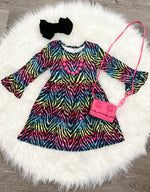 Rainbow Zebra Dress