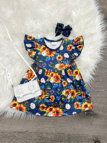 Midnight Sunflowers Dress