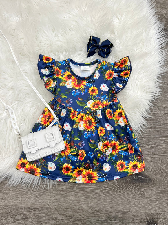 Midnight Sunflowers Dress