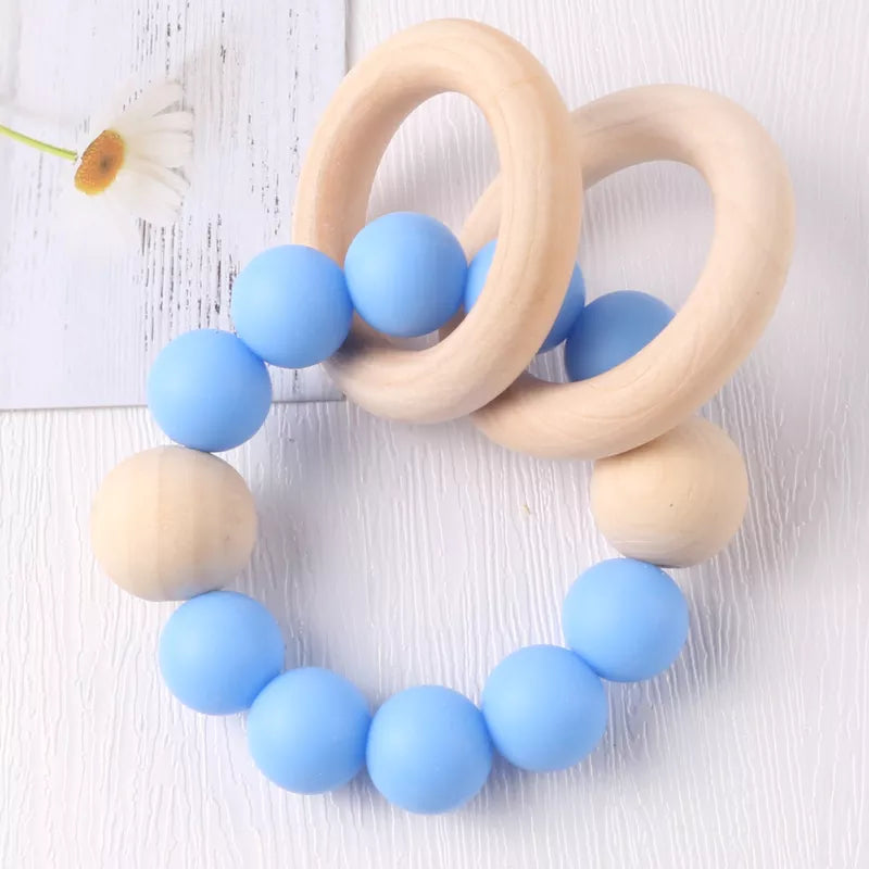 Buy blue Wooden Rattle Ring