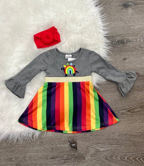 Rainbow Dino Dress