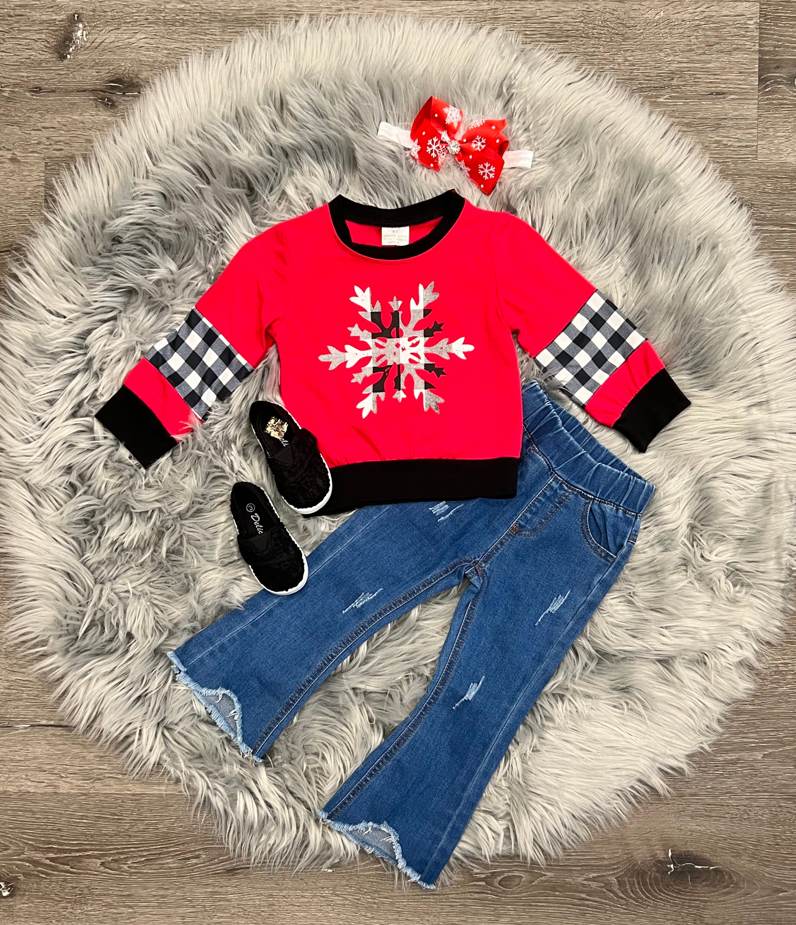 Snow Flake Plaid Top