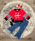 Snow Flake Plaid Top