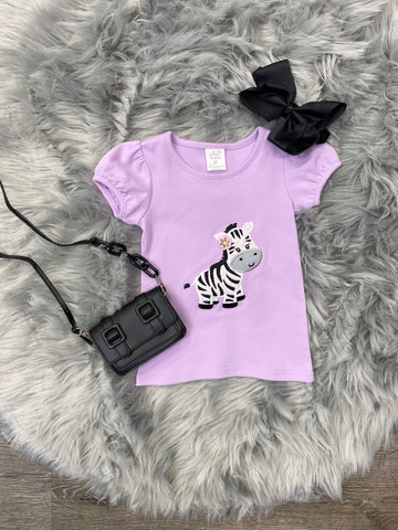Embroidered Zebra Top
