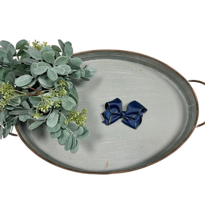 Buy navy Gold Accent 4” Hair Bows
