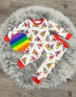 Red & Rainbow Trees Jammies