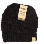 CC Solid Fuzzy Lined Beanie Hat