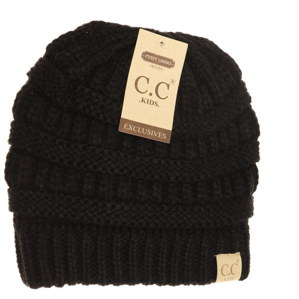 CC Solid Fuzzy Lined Beanie Hat