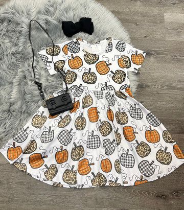 Leopard & Plaid Pumpkin Dress