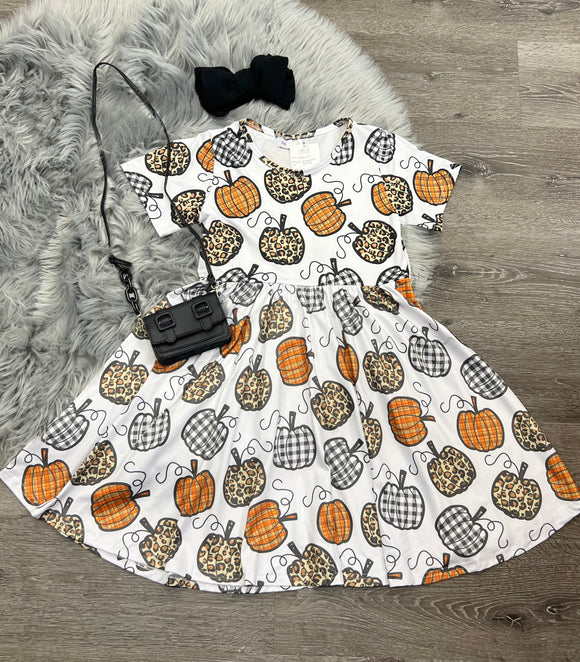 Leopard & Plaid Pumpkin Dress