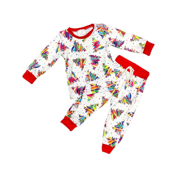Red & Rainbow Trees Jammies