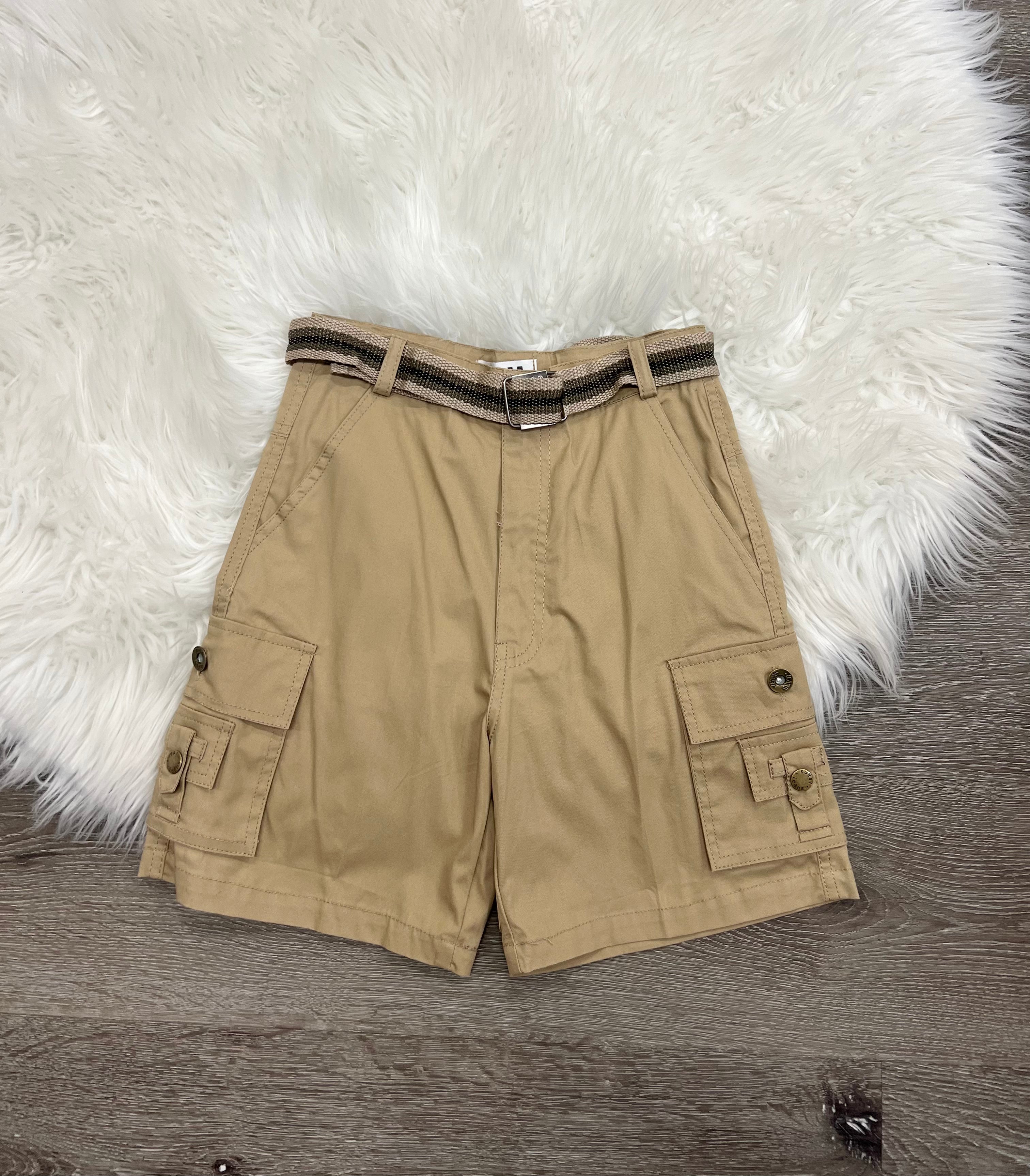 Buy khaki Cargo Shorts W/Belt