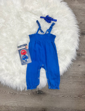 Buy blue Colored Muslin Romper