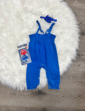 Buy blue Colored Muslin Romper