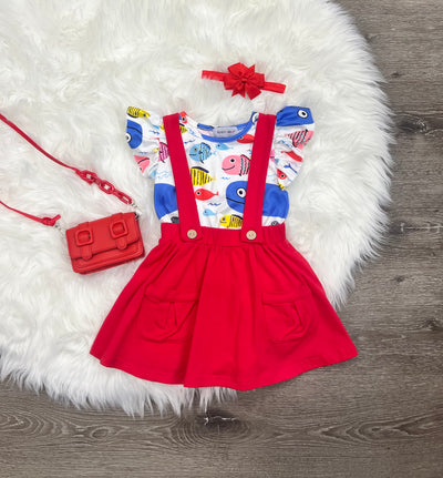 Buy red-skirt Fishy Skirt Set