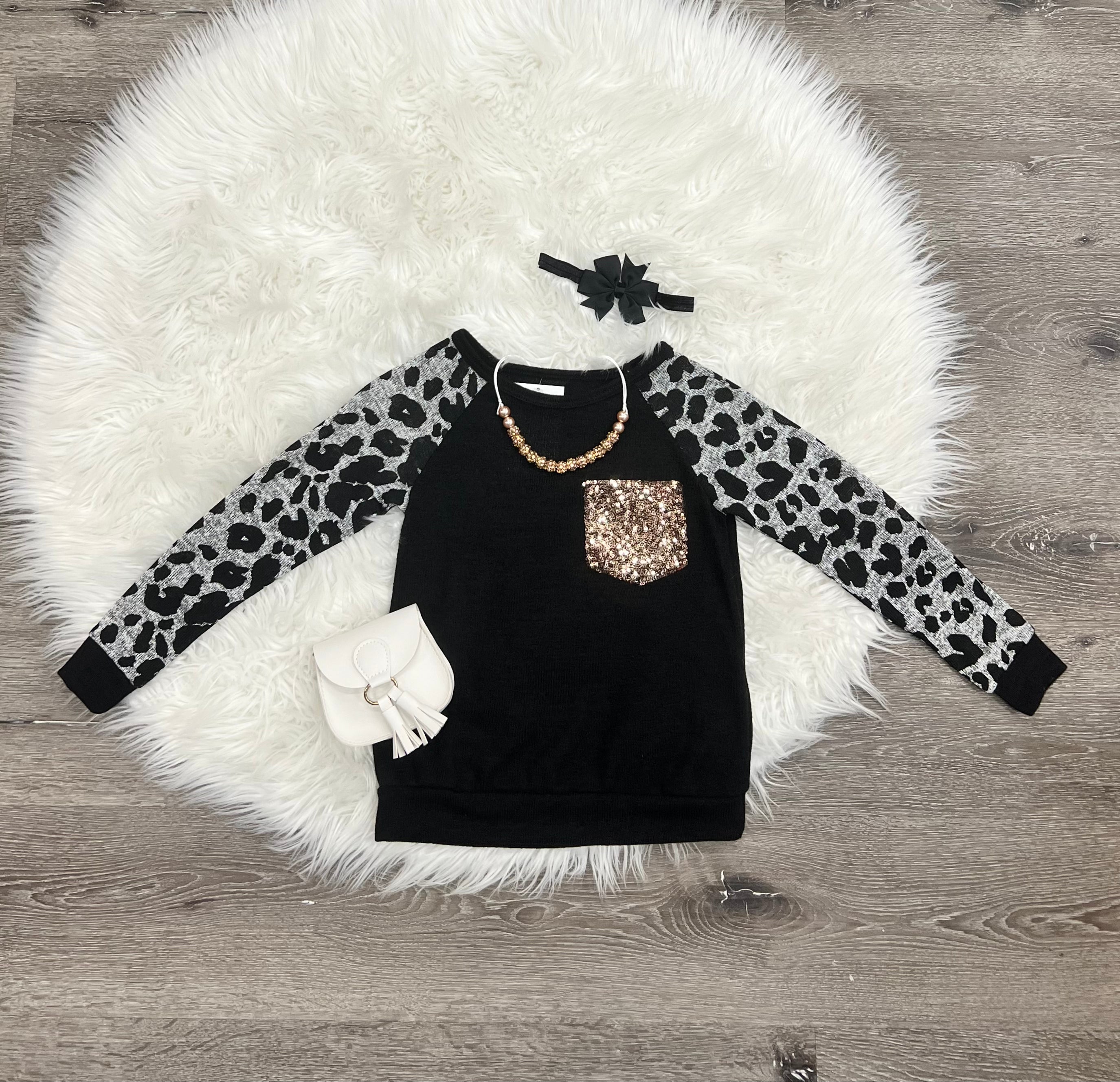Leopard And Sequin Top