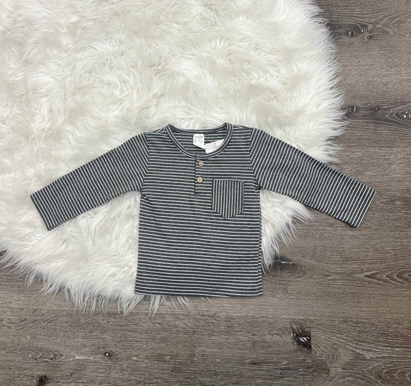 Heather Grey Stripe Top