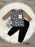 Brown Dino Raglan