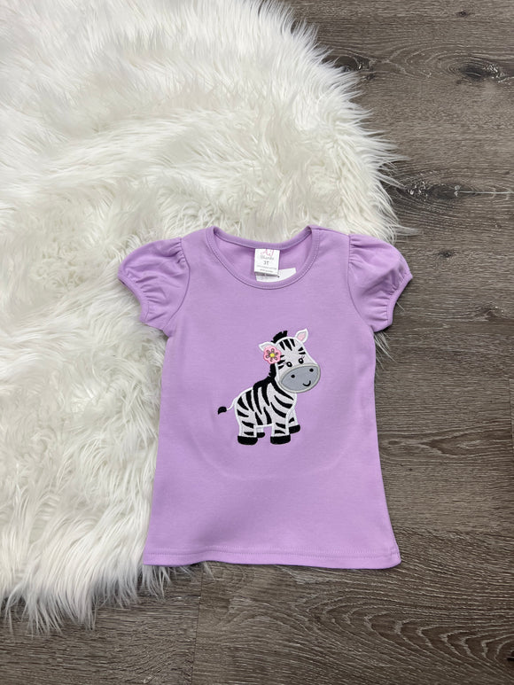 Embroidered Zebra Top