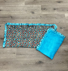 Black & Blue Leopard Minky Blanket