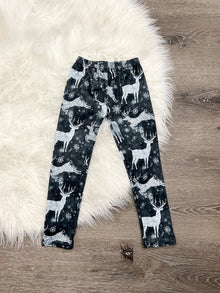 Black & White Reindeer Leggings