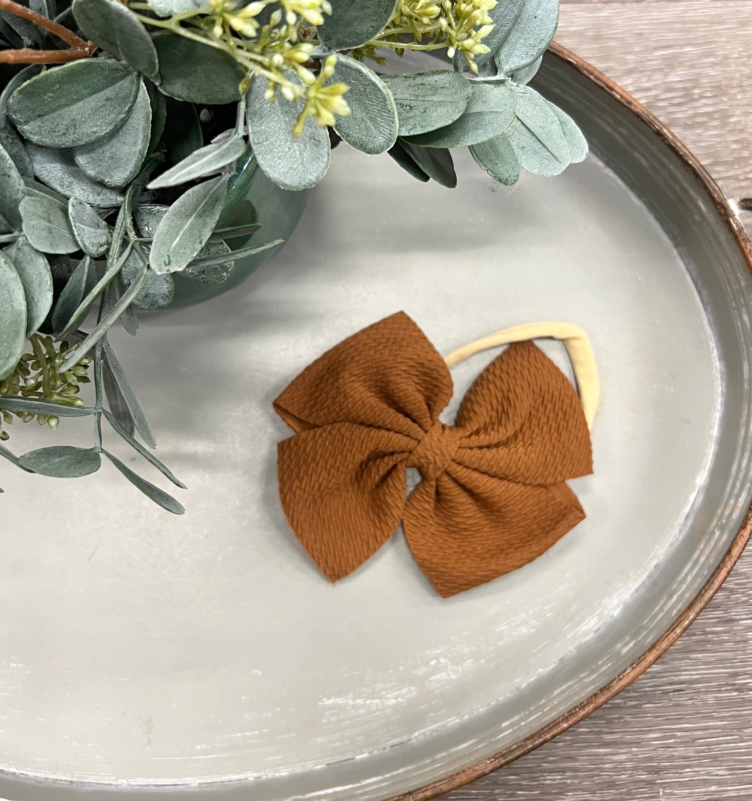 Buy carmel Textured Headband (Skinny Band)