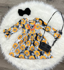 Plaid Tie Dye Sunflower Dress