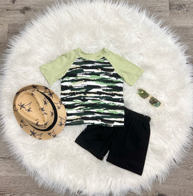 Green Horizons Shorts Set