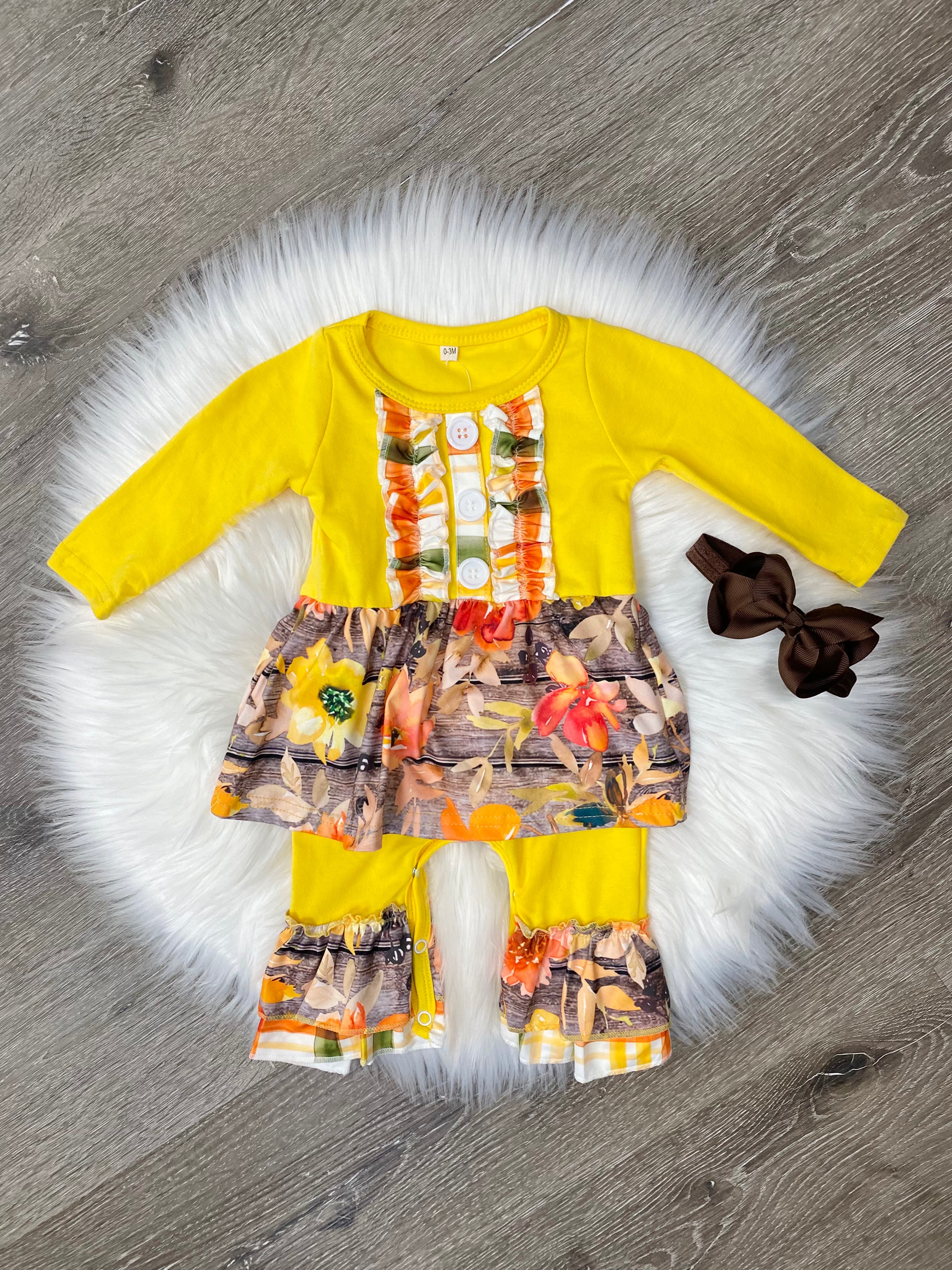 Mustard Floral Romper