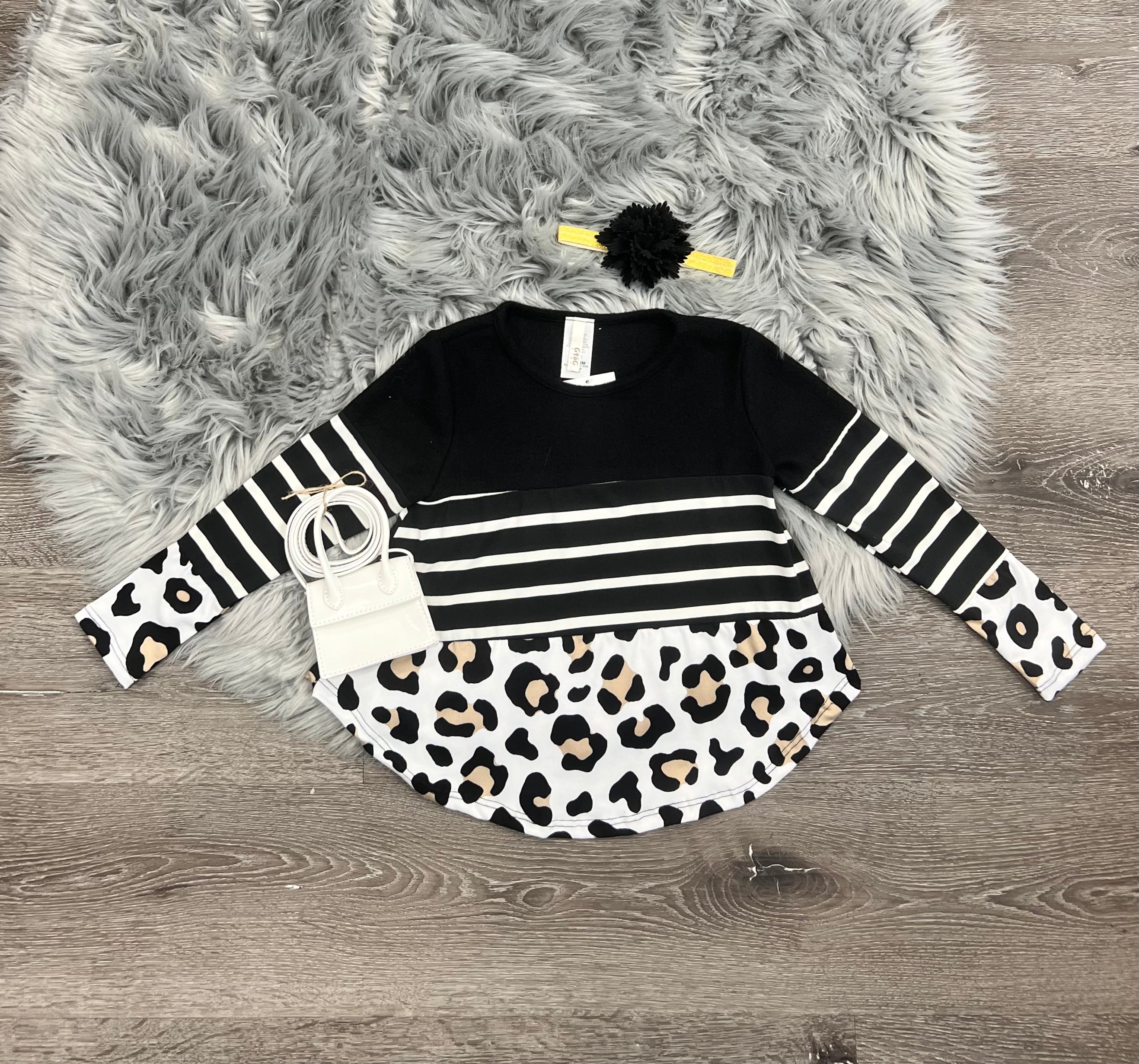 Flutter Leopard & Stripe Sweater