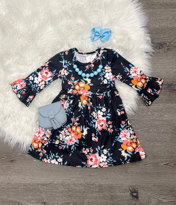 Falling Blue Leaves Dress
