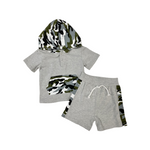 Hooded Camo Shorts Set