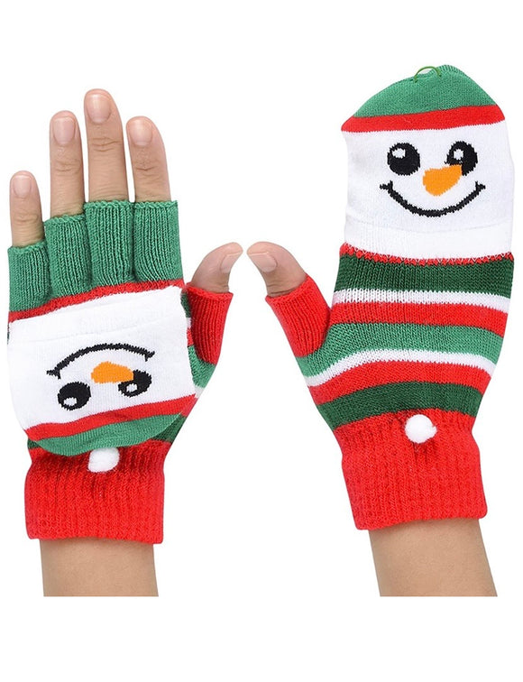 Snowman Fingerless Gloves