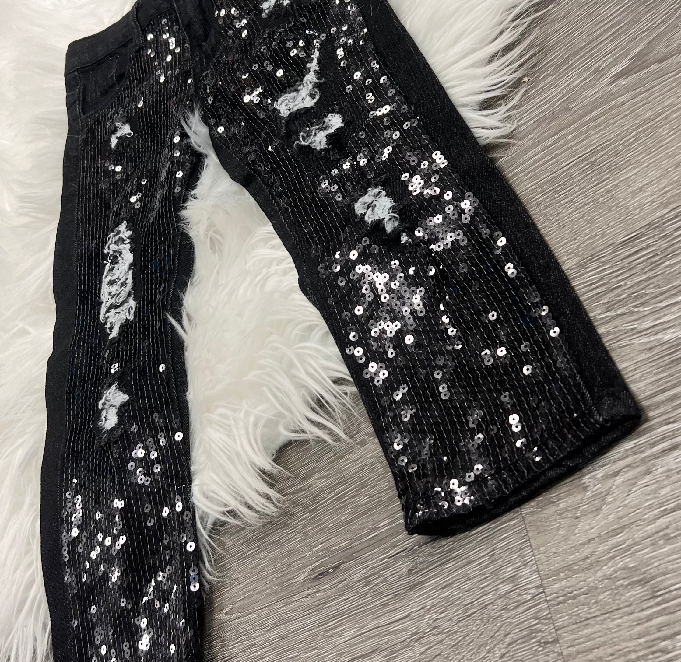 Delilica Black Sequin Denim