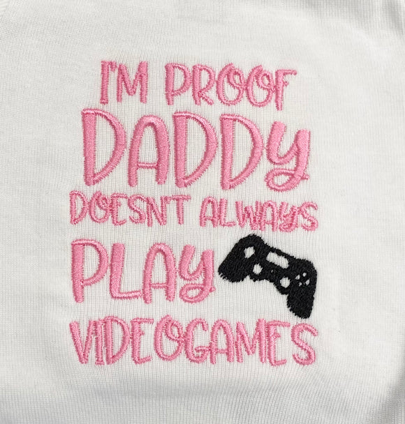 Embroidered I’m Proof (Videogames) Bodysuit