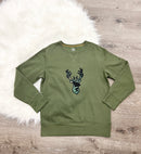 Embroidered Deer Sweatshirt-1